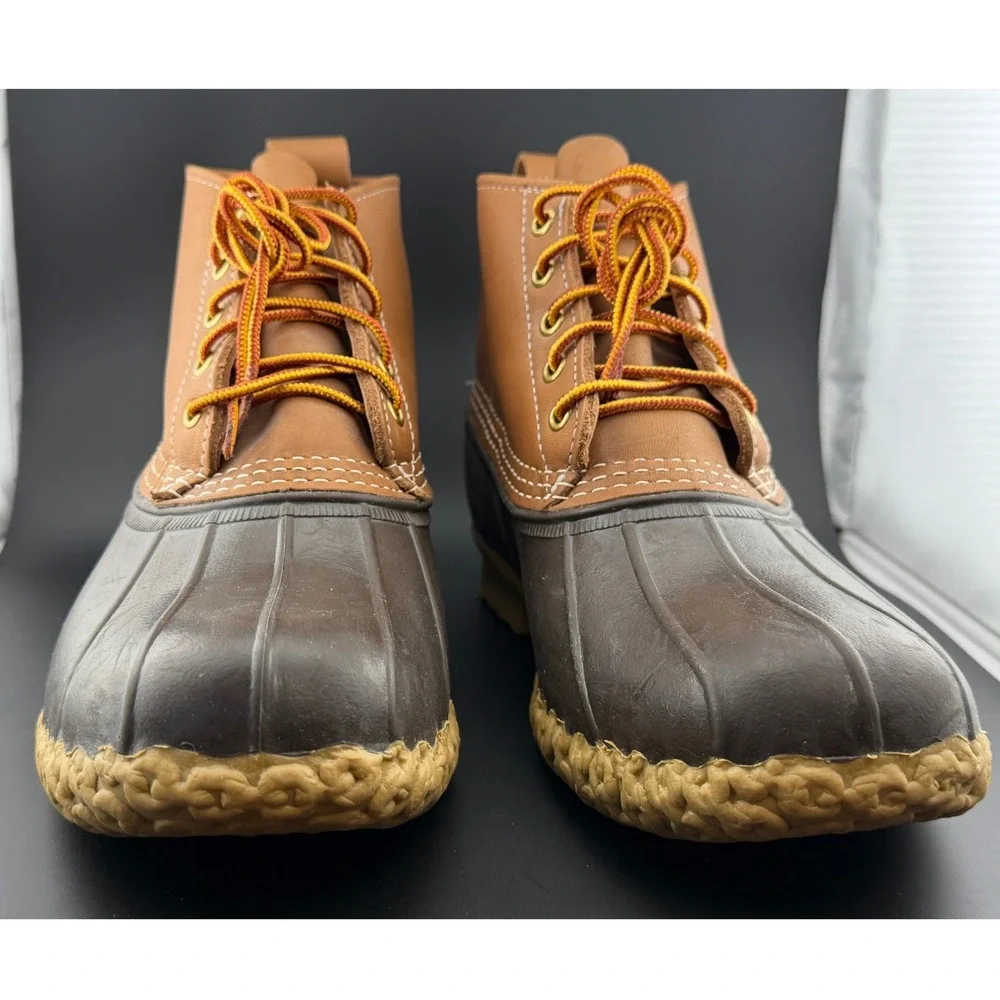 Bean Boots by LL Bean-Tan Brown, Waterproof Duck Boots, Mens 6 Inch, Size 9 Wide